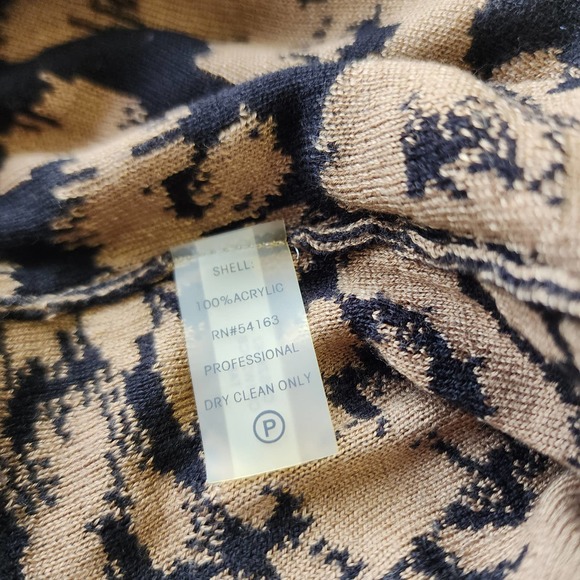 Calvin Klein Animal Print Sleeveless Turtleneck Sheath Dress Size Large - Picture 4 of 6